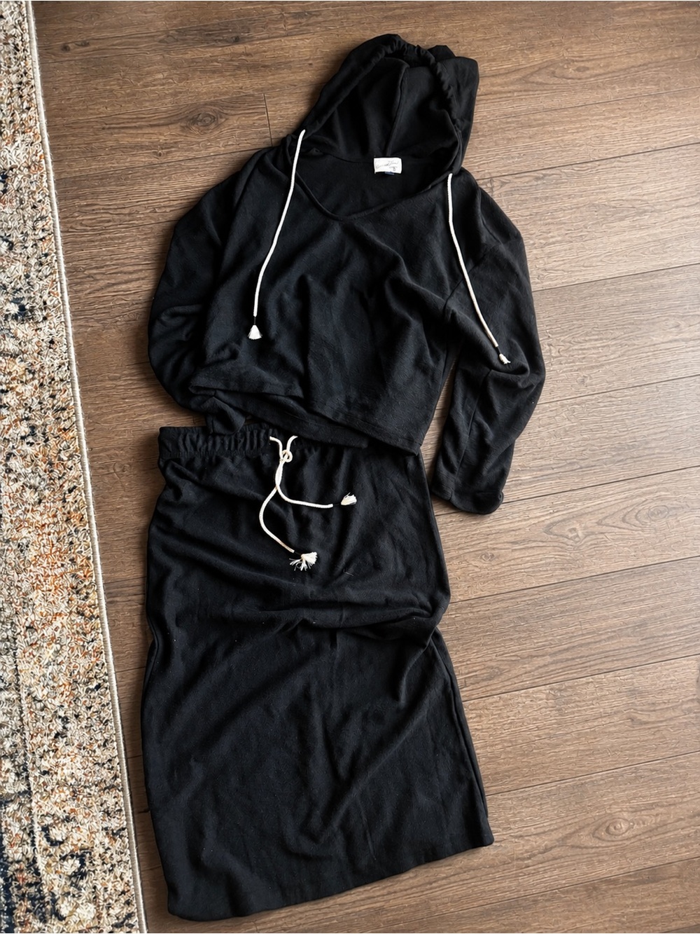 Universal Thread Black Hoodie & Skirt Set